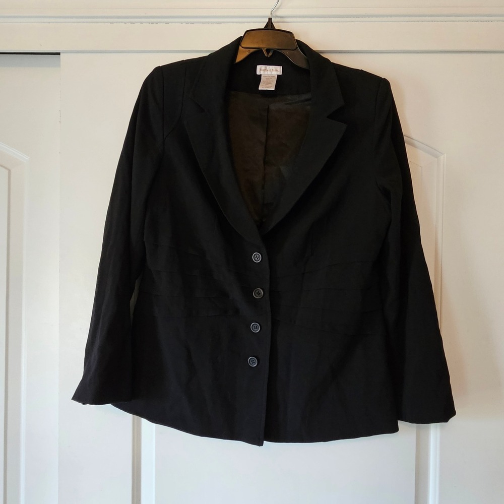 Monroe & Main‎ Black Blazer Size 16 Business Career Office Professional Retro